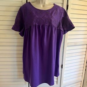 Woman Within 1X Short sleeve Purple